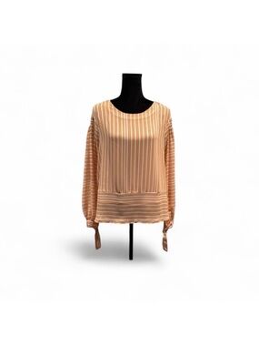 Mango NWT classic striped lightweight long sleeve pullover blouse top size small